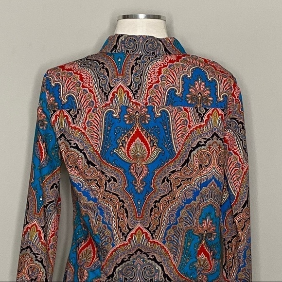 J. Crew Perfect Buttondown Shirt in Ratti Mediterranean Paisley, size 6 - Picture 7 of 12